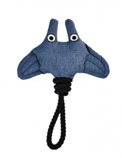 Peluche sonore Eco Toy Raie avec corde